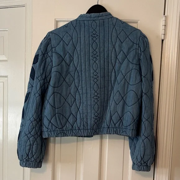 Free People Denim Blue Floral Jacket - Picture 6 of 12